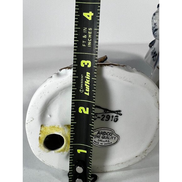 Vtg Ardco Porcelain Figurines Victorian Man Lady Violin Fan Blue White Gilded - Picture 9 of 9